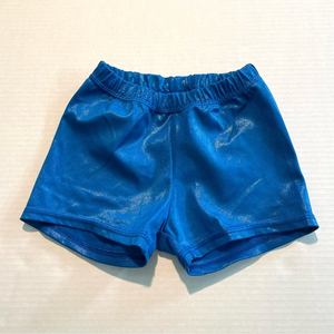 Foxy’s Leotards Shimmery Royal‎ Blue Pymnastics Performance Shorts Kids size 10